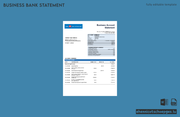 Beispielansicht eines Geschäftsberichts der Bank of Montreal im Word- und PDF-Format